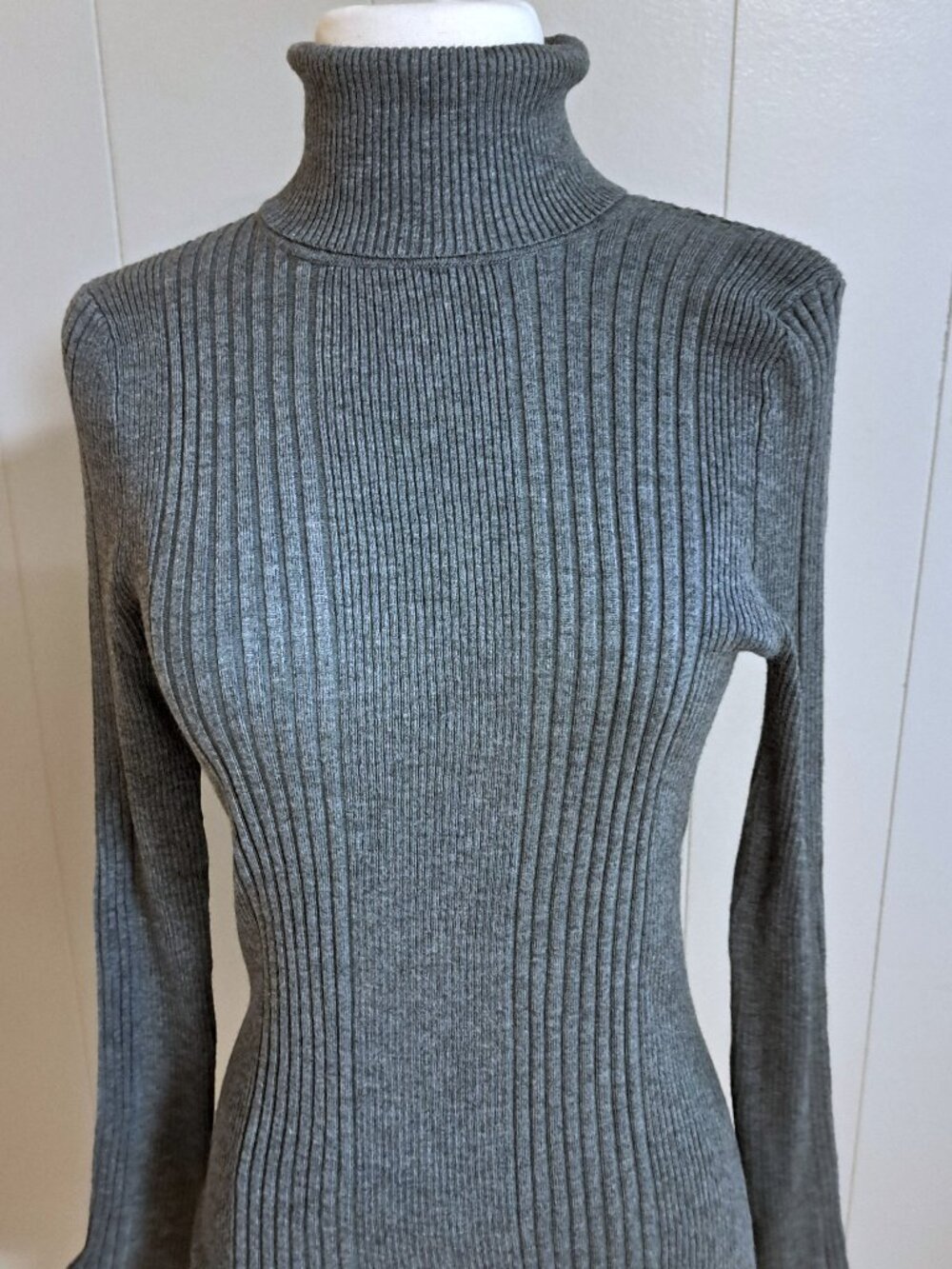UNITED STATES SWEATER GREY RIBBED TURTLENECK SWEATER PULLOVER SIZE SM